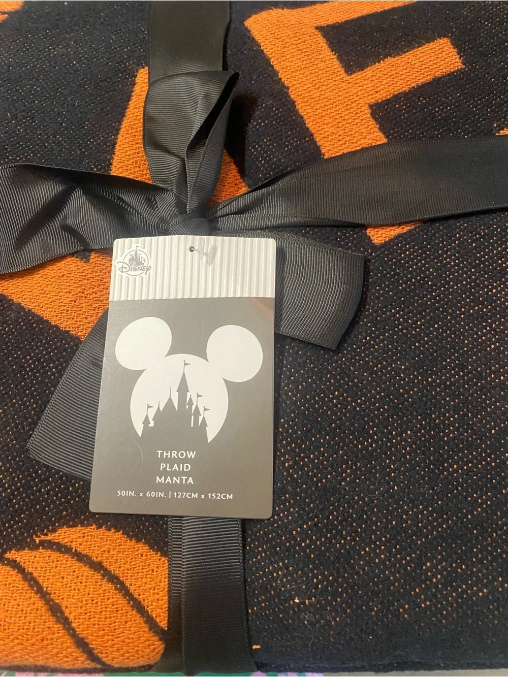 🎃 Disney Mickey Mouse Halloween Pumpkin Woven Throw Blanket